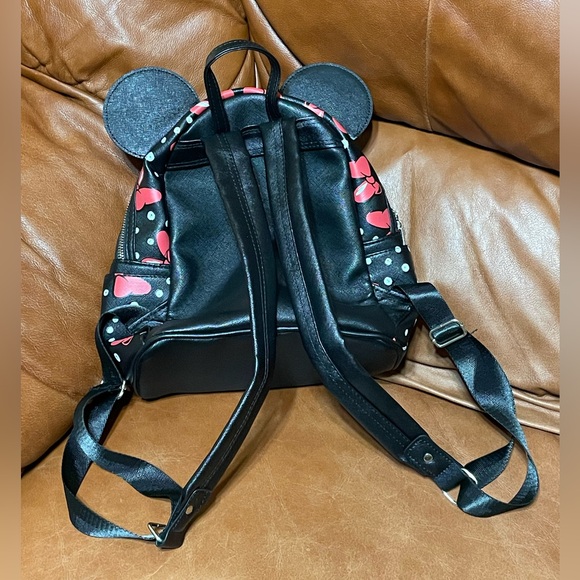 Disney Minnie Mouse Themed Small Black Backpack Bag - Picture 2 of 6